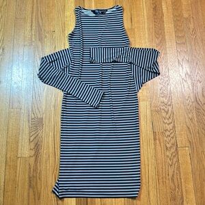 Norma Kamali Bodycon Dress sheath Womens Size S summer Party Striped Modern NWOT